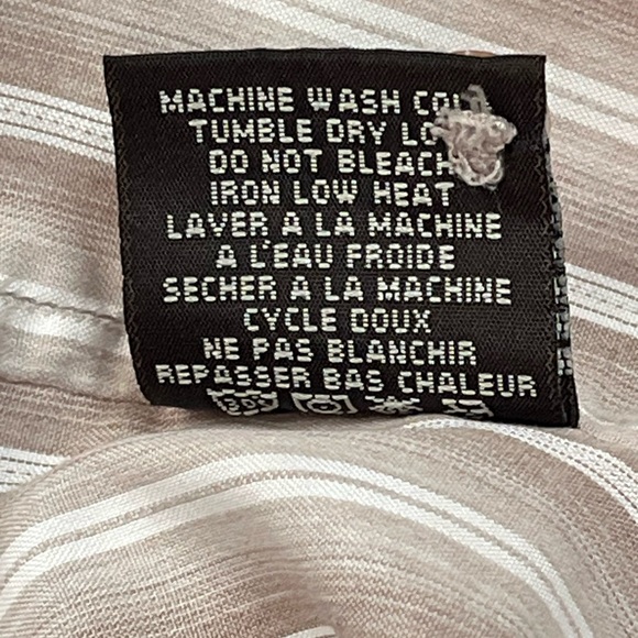 Element Skateboard Projects men’s button down shirt, tan/cream striped, size M - Picture 6 of 12